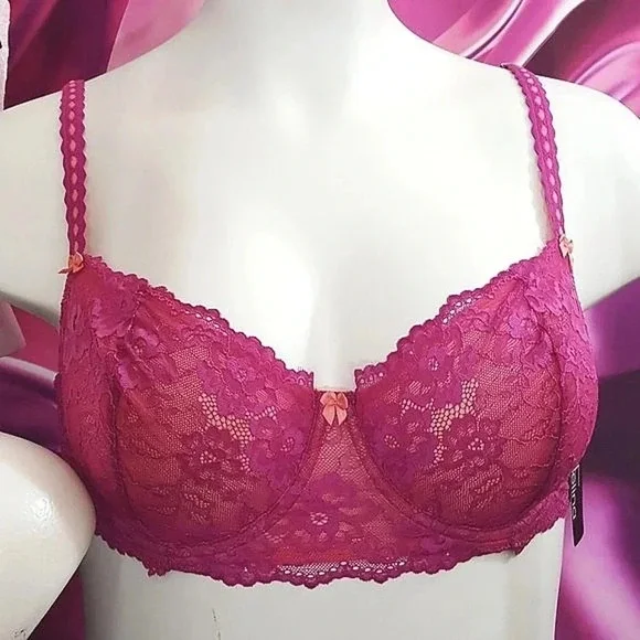 Felina 5894 Harlow Sheer Lace Full Bust Demi Underwire Bra NWT - Picture 4 of 10